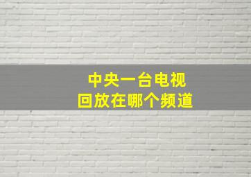 中央一台电视回放在哪个频道