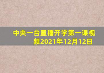 中央一台直播开学第一课视频2021年12月12日