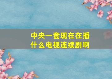 中央一套现在在播什么电视连续剧啊