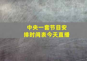 中央一套节目安排时间表今天直播