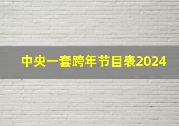 中央一套跨年节目表2024