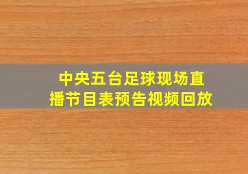 中央五台足球现场直播节目表预告视频回放