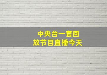 中央台一套回放节目直播今天