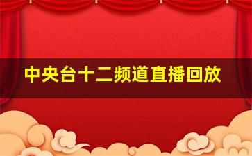 中央台十二频道直播回放