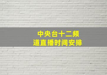 中央台十二频道直播时间安排