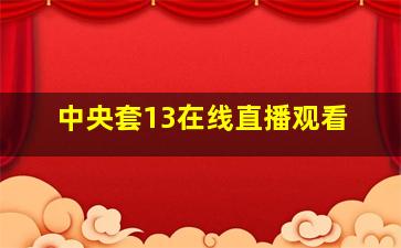 中央套13在线直播观看