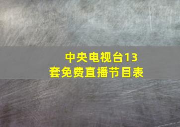 中央电视台13套免费直播节目表