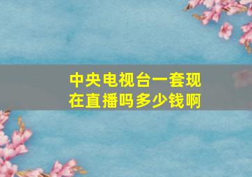 中央电视台一套现在直播吗多少钱啊