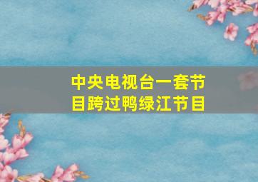 中央电视台一套节目跨过鸭绿江节目