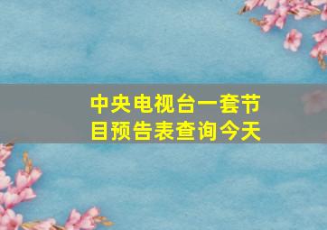 中央电视台一套节目预告表查询今天