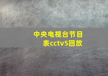 中央电视台节目表cctv5回放