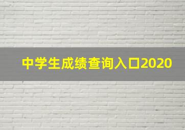 中学生成绩查询入口2020