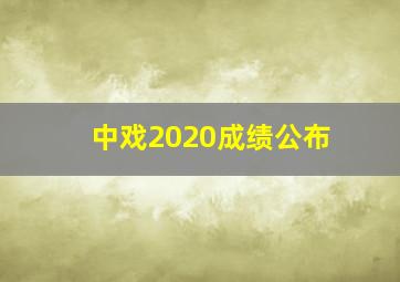 中戏2020成绩公布