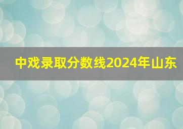 中戏录取分数线2024年山东