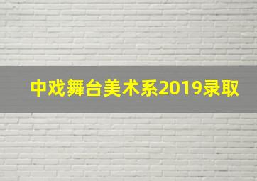 中戏舞台美术系2019录取