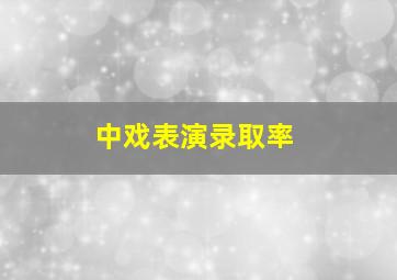 中戏表演录取率