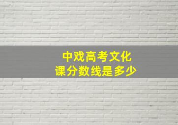 中戏高考文化课分数线是多少