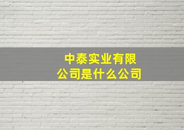 中泰实业有限公司是什么公司