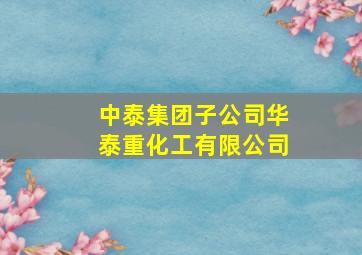 中泰集团子公司华泰重化工有限公司