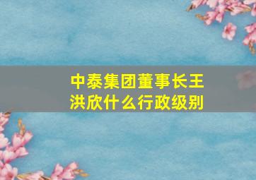 中泰集团董事长王洪欣什么行政级别