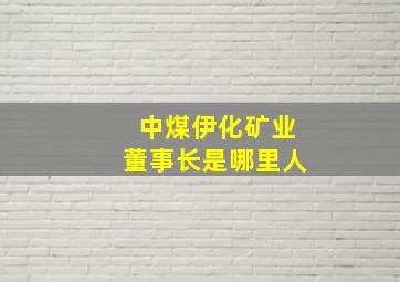 中煤伊化矿业董事长是哪里人