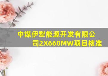 中煤伊犁能源开发有限公司2X660MW项目核准