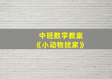 中班数学教案《小动物找家》