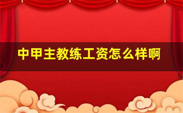 中甲主教练工资怎么样啊