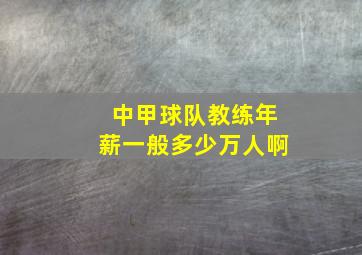 中甲球队教练年薪一般多少万人啊