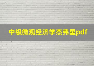 中级微观经济学杰弗里pdf