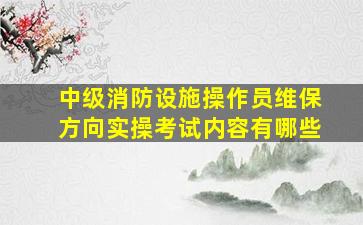 中级消防设施操作员维保方向实操考试内容有哪些