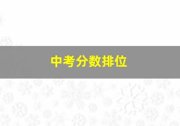 中考分数排位