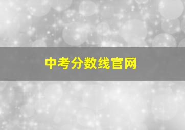 中考分数线官网