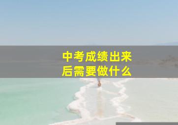 中考成绩出来后需要做什么