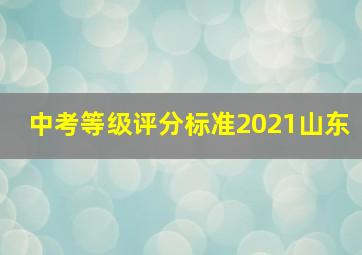 中考等级评分标准2021山东