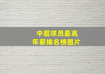 中超球员最高年薪排名榜图片