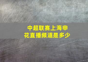 中超联赛上海申花直播频道是多少