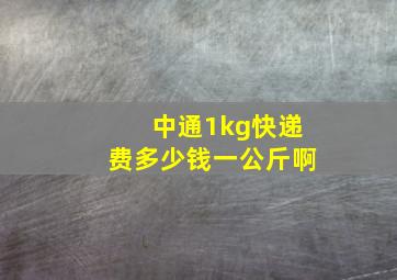 中通1kg快递费多少钱一公斤啊