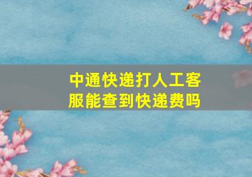 中通快递打人工客服能查到快递费吗