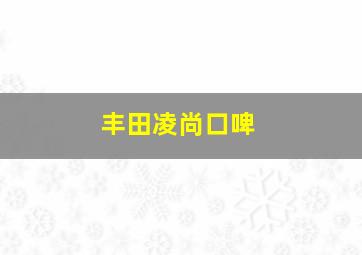 丰田凌尚口啤