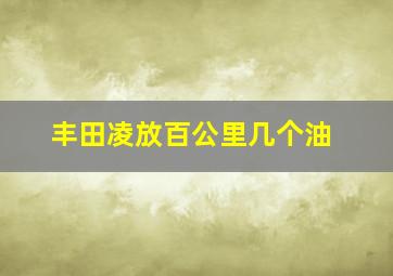 丰田凌放百公里几个油