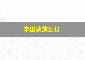 丰田凌放预订