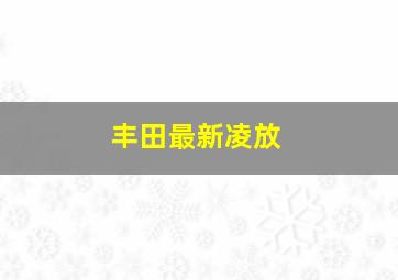 丰田最新凌放