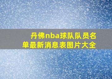 丹佛nba球队队员名单最新消息表图片大全