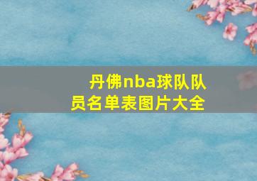 丹佛nba球队队员名单表图片大全