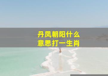 丹凤朝阳什么意思打一生肖