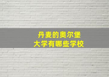 丹麦的奥尔堡大学有哪些学校