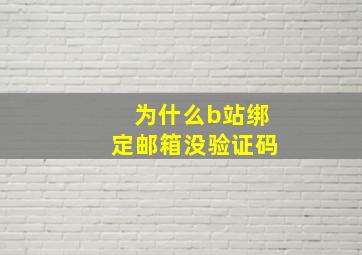 为什么b站绑定邮箱没验证码