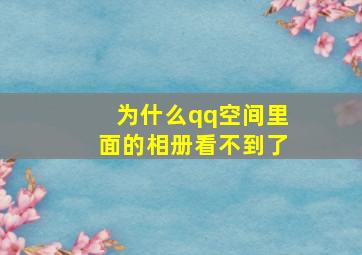 为什么qq空间里面的相册看不到了