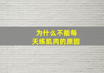 为什么不能每天练肌肉的原因